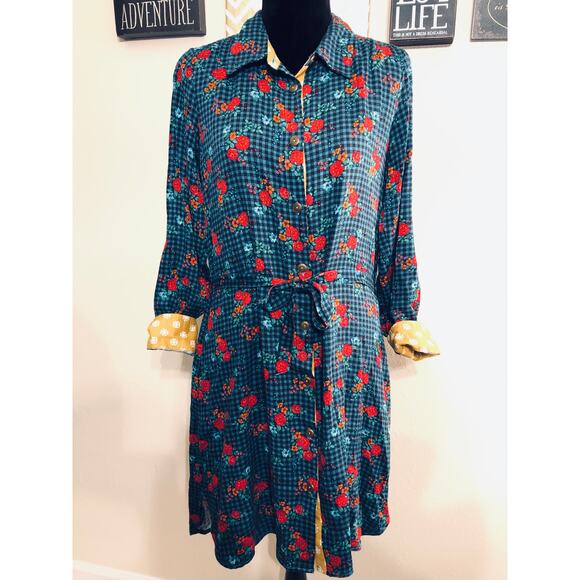 Matilda Jane Fa La La Floral Plaid Dress sz S - Picture 1 of 1
